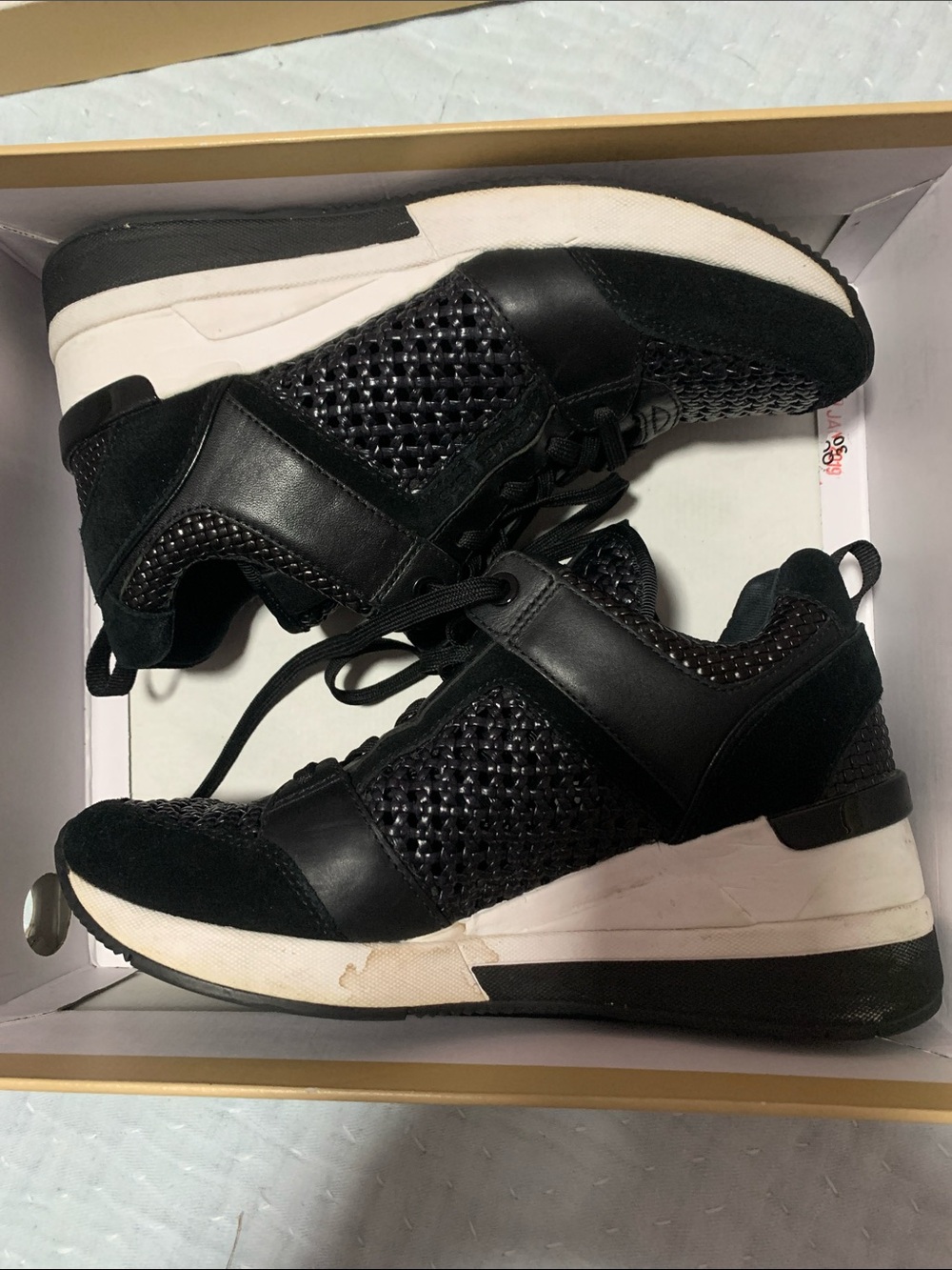 Michael Kors Black Woven Lace-Up Women's Sneaker 6.5